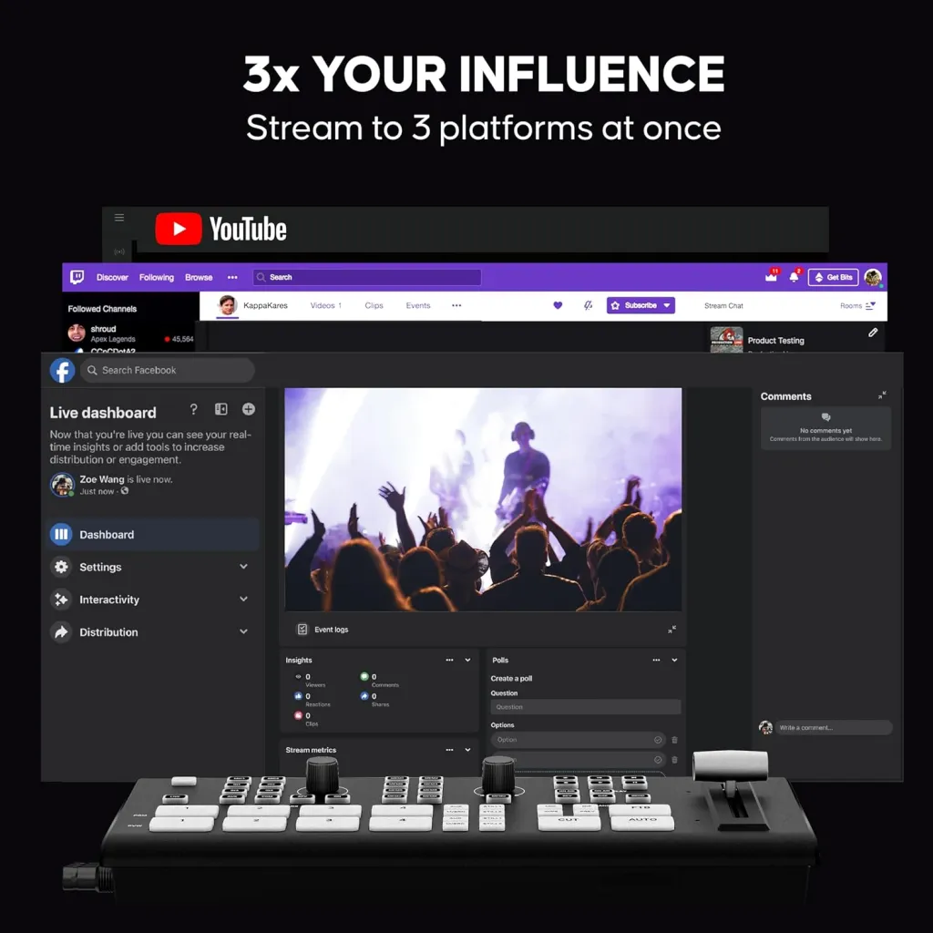 OSEE GoStream Duet SDI/HDMI/NDI|HX Live Stream Video Mixer/Switcher/Recorder