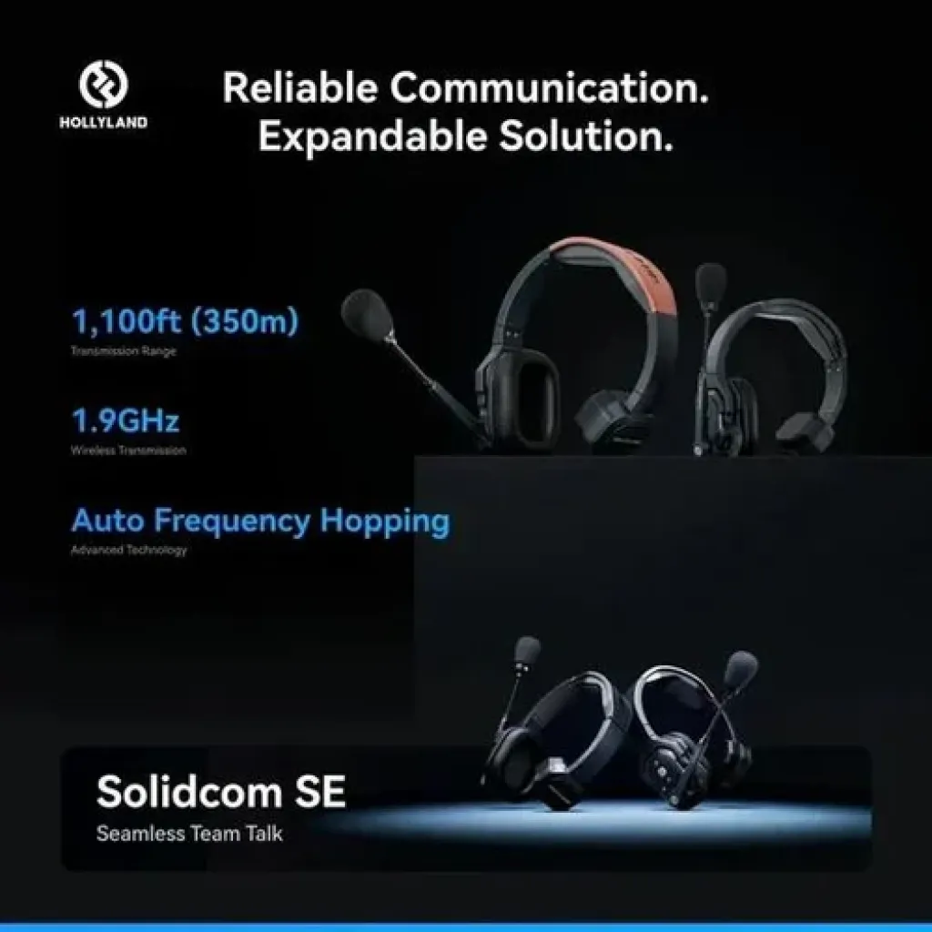 Hollyland Solidcom SE Global 4S 4-Person Full-Duplex Single-Ear Noise-Canceling Headset Intercom System (2.4 GHz)