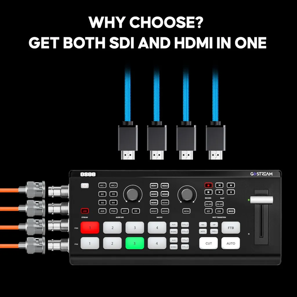 OSEE GoStream Duet SDI/HDMI/NDI|HX Live Stream Video Mixer/Switcher/Recorder