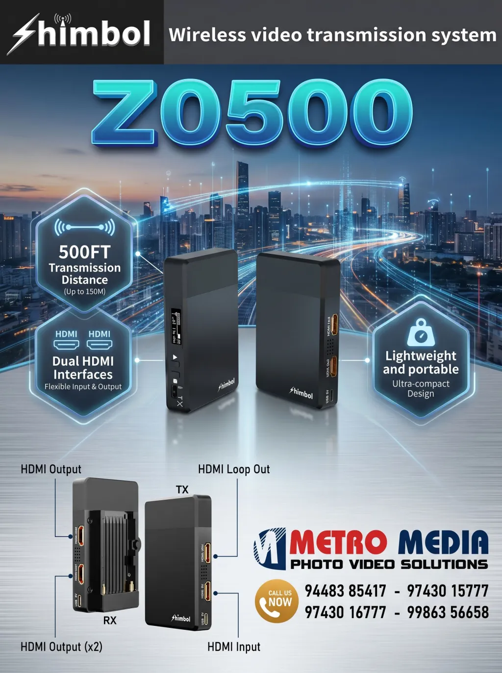 Shimbol ZO500 (TP MAX) HDMI Wireless Video Transmission System