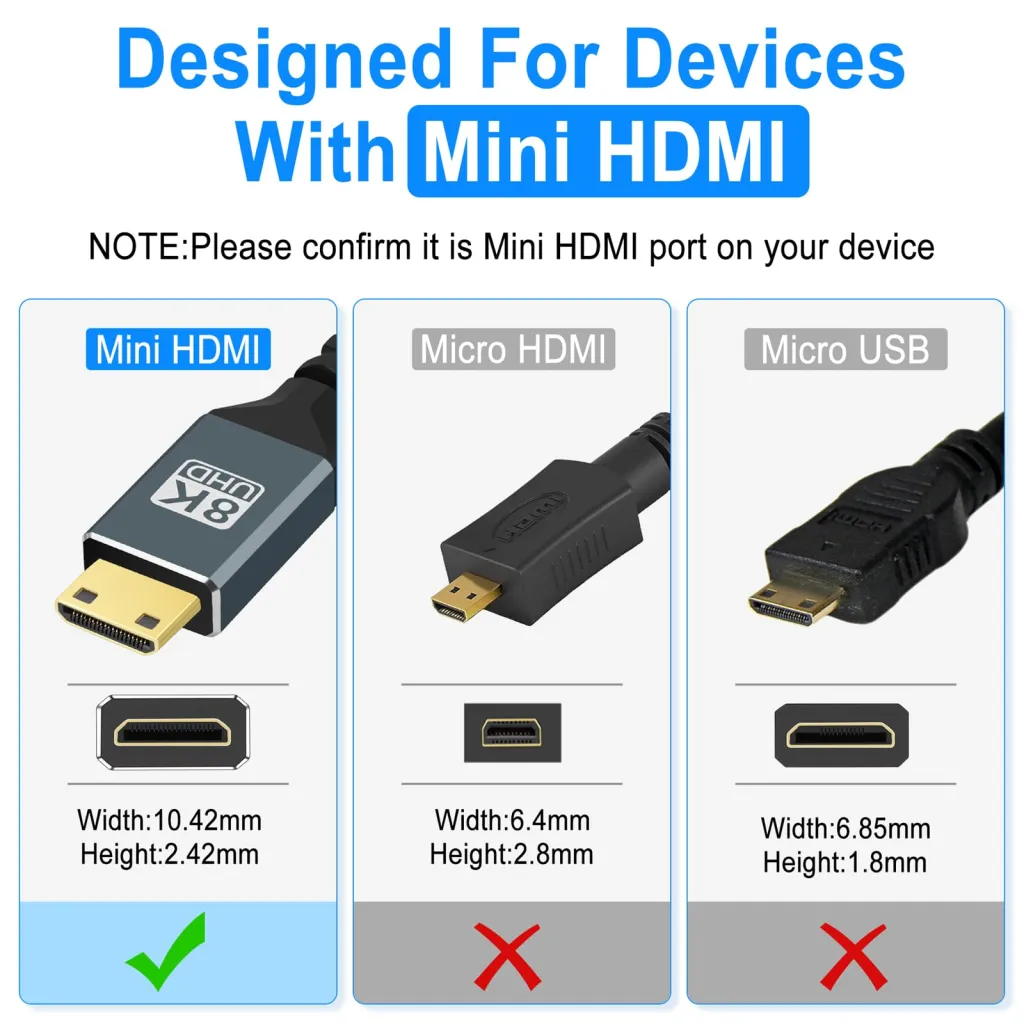 ProFocus HDMI to mini HDMI 8K Ultra High Speed Cables