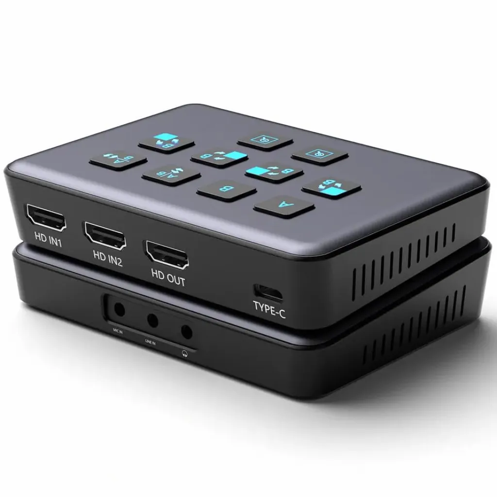 VIDEOCAST 2 Channel HDMI USB 3.0 Video Capture Card Device with Loop Out Mixer