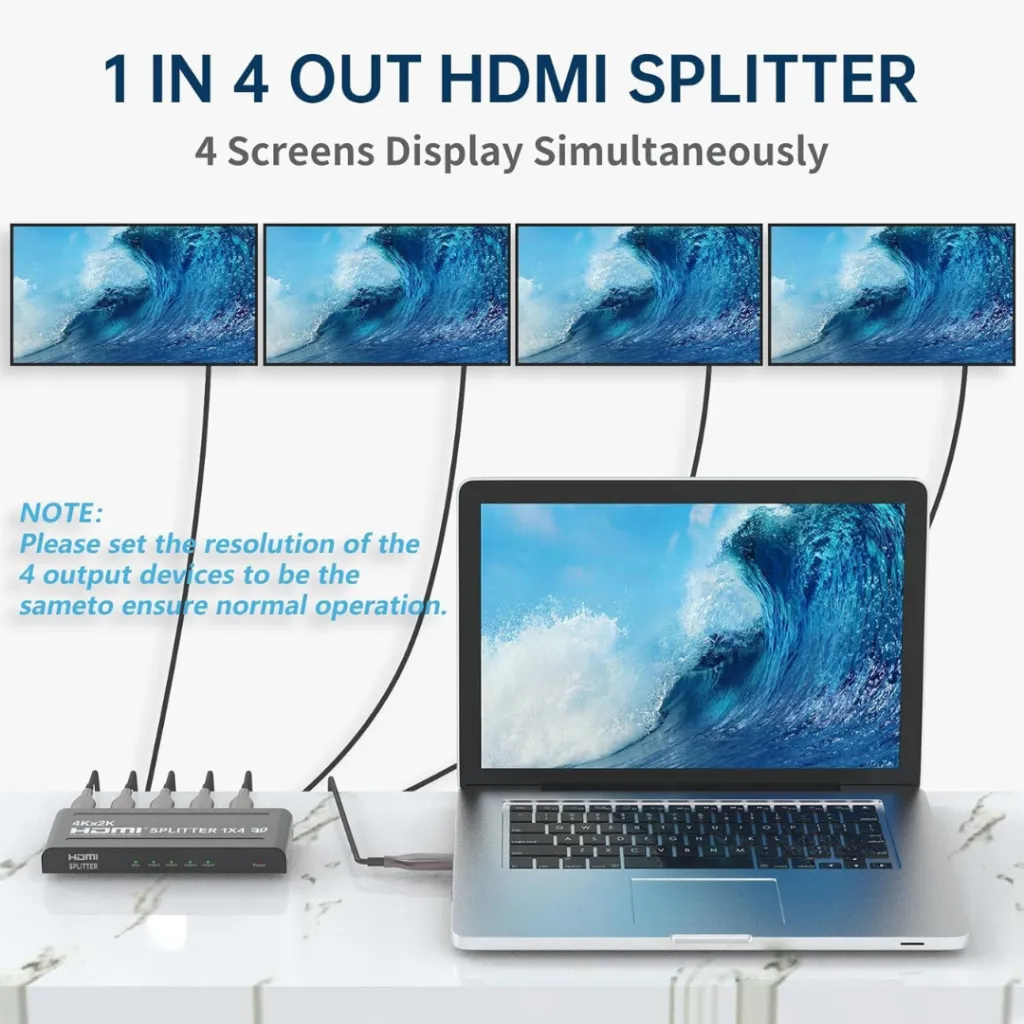 VIDEOCAST 4K HDMI Splitter 1 in 4 Out