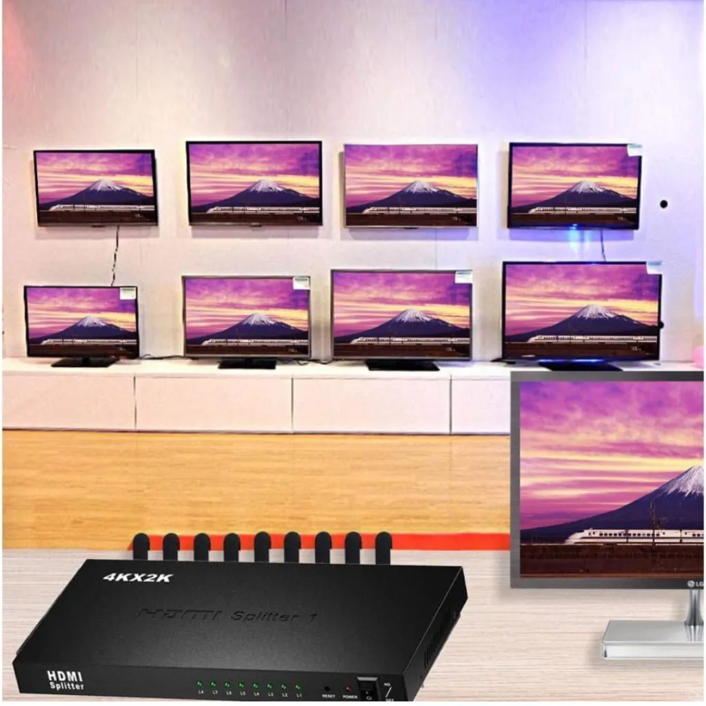 VIDEOCAST 4K HDMI Splitter 1X8, 1 in 8 Out