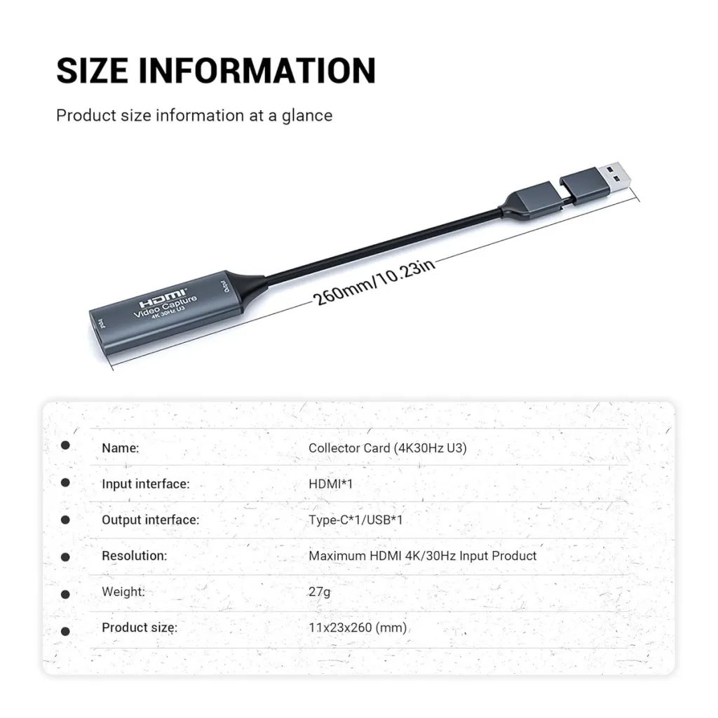 VIDEOCAST HDMI HD Video Capture Card Device for live streaming