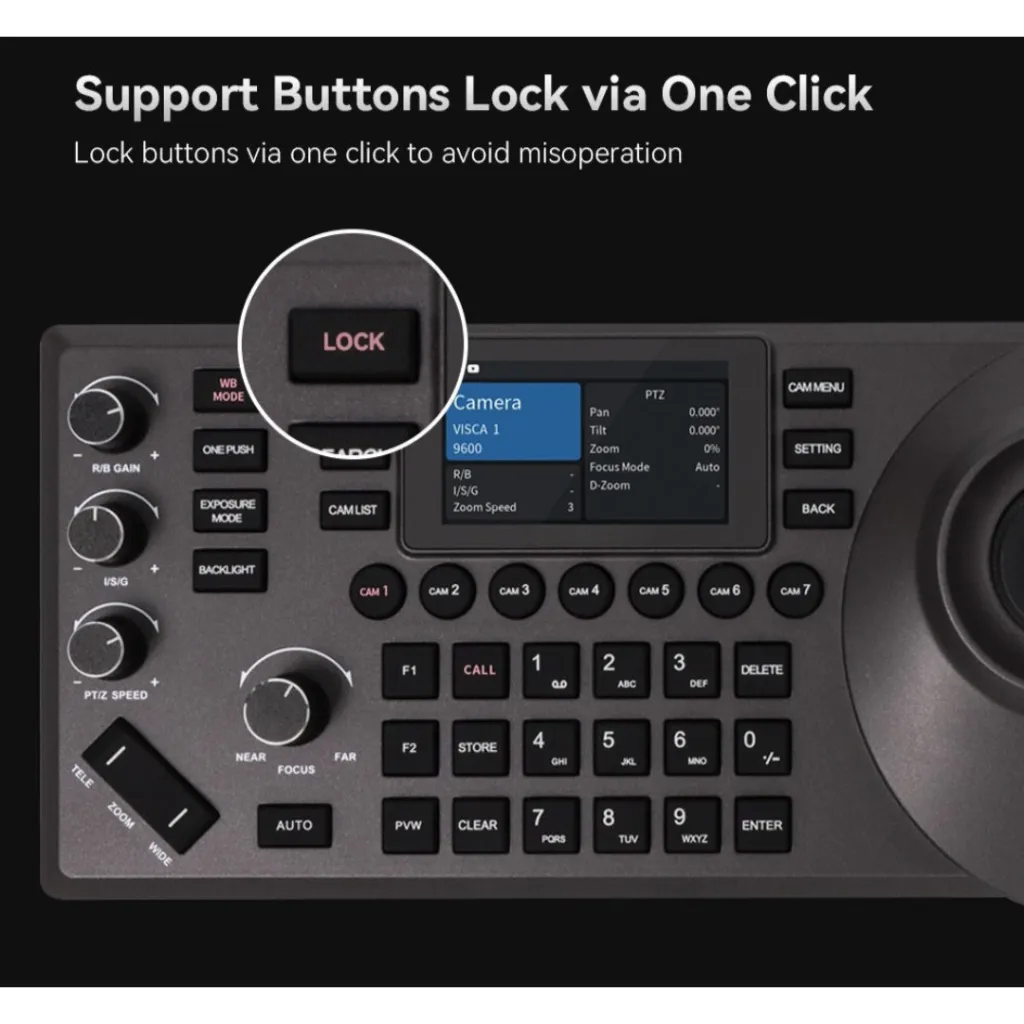 VIDEOCAST PTZ Camera Controller VC 51  control up to 7 PTZ Cameras
