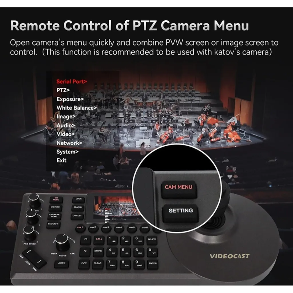 VIDEOCAST PTZ Camera Controller VC 51  control up to 7 PTZ Cameras